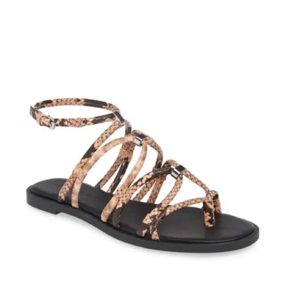Rebecca Minkoff Black and Tan Elegant Sandals